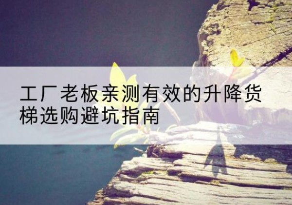 盈江升降货梯怎么选-工厂老板亲测有效的升降货梯选购避坑指南